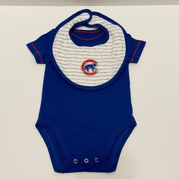 MLB Other - NWOT - MLB Chicago Cubs Short-Sleeve Bodysuit w/ Matching Bib